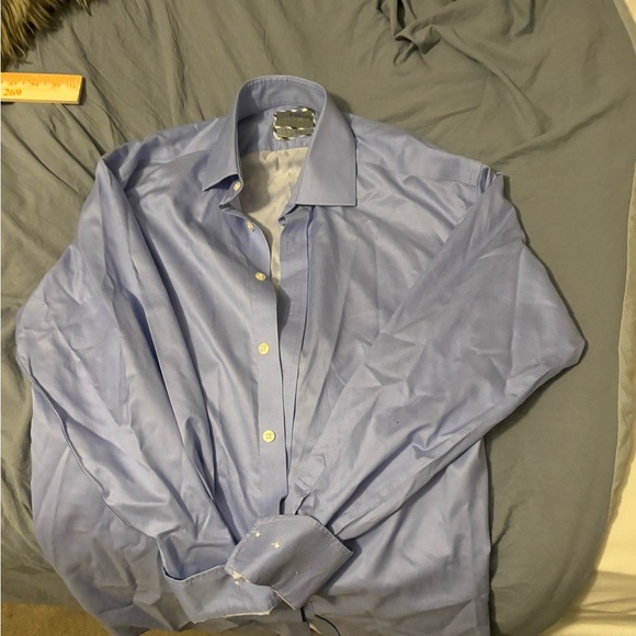 thomas dean Mens Dress Shirt Light Blue 100% Cotton 15R 32-33 NWOT - Picture 12 of 12